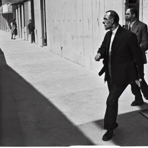 Image similar to louis ferdinand celine walking in courbevoie 1 9 6 1