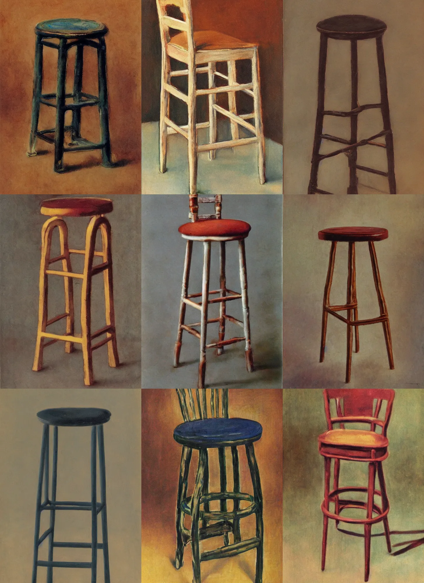 Prompt: i'm on a bar stool the age my father died, color, by abercrombie gertrude