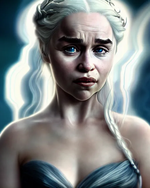 Image similar to emilia clarke as daenerys targaryen character portrait, by don bluth, sci - fi environment, highly detailed, dynamic shadows, 4 k, wallpaper - 1 0 2 4