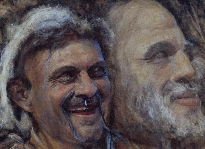 Prompt: a highly detailed cave painting portrait of a dentist, james gurney, james jean