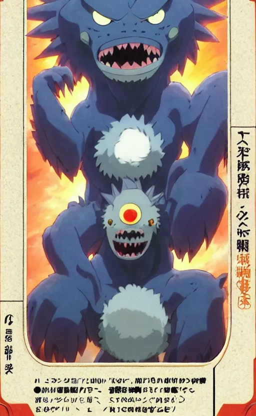 Prompt: a monster rancher card from 1 9 5 0, illustration, concept art, anime key visual, trending pixiv fanbox, by wlop and greg rutkowski and makoto shinkai and studio ghibli and kyoto animation and ken sugimori, symmetrical facial features, cute monster companion, box art