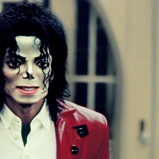 Image similar to still of michael jackson in a horror movie, 4 k, 8 k