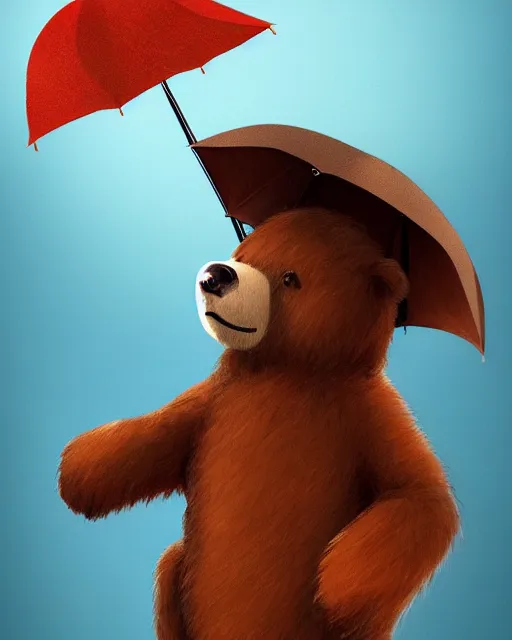 Image similar to autumn a bear with an umbrella by samuel smith trending on artstation