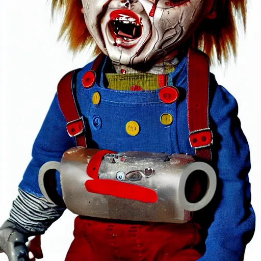 Prompt: chucky the doll and jigsaw digital art 4 k detailed super realistic