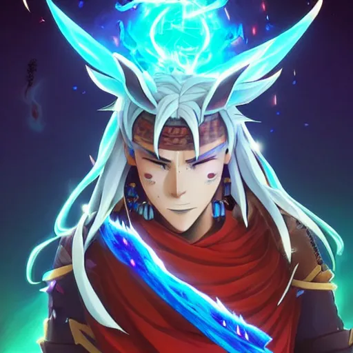 Prompt: anime portrait of Fortnite as a shaman yedi using dark force to eliminate trump as an anime antagonist by Stanley Artgerm Lau, WLOP, Rossdraws, James Jean, Andrei Riabovitchev, Marc Simonetti, and Sakimichan, trending on artstation