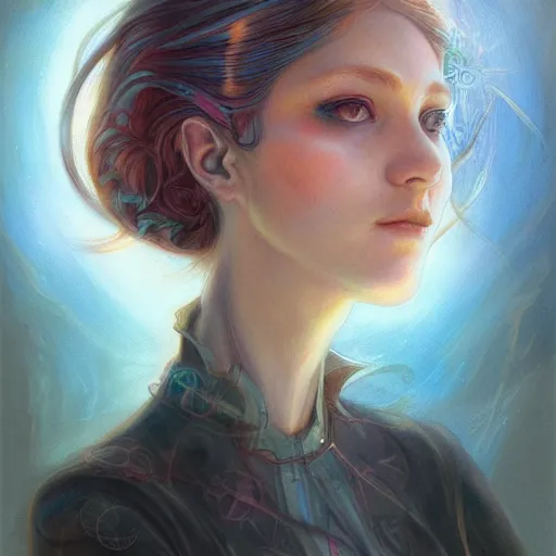 Image similar to a portrait in the style of anna dittmann and donato giancola and james jean.