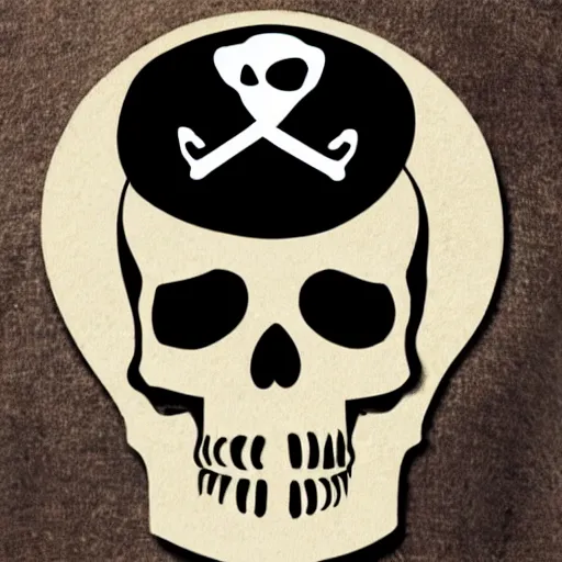 Prompt: skull with a pirate hat