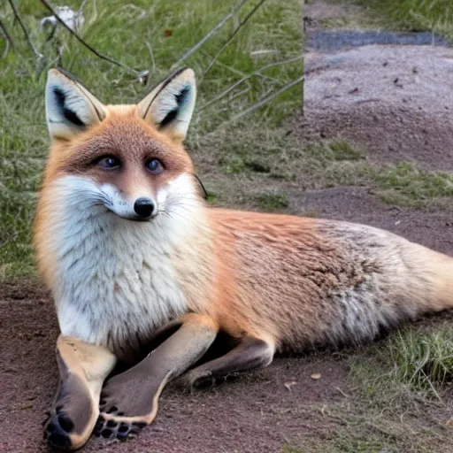 Image similar to photo of a hybrid between a fox and a seal