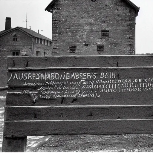 Image similar to Auschwitz inscription Jedem das Seine. Historical photography. Chronicle.