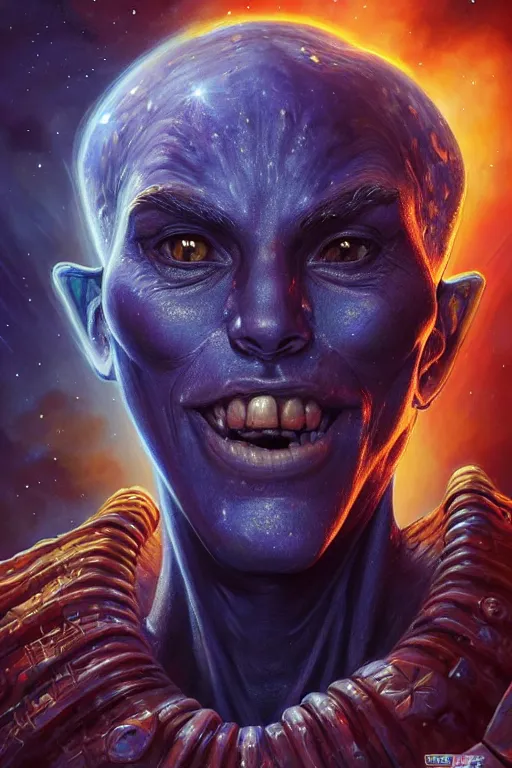 Prompt: beautiful oil painting with high detail of a wise Space ent((gap jaw)) made of stars and plasma, hybrid from dungeons and dragons and art direction by James Cameron ;by artgerm; wayne reynolds art station; cinematic quality character render; low angle; ultra high quality model; production quality cinema model; Police Officer