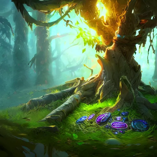 Prompt: arcane style forest tree root trap, root trap, bright art masterpiece artstation. 8k, sharp high quality artwork in style of Jose Daniel Cabrera Pena and Greg Rutkowski, concept art by Tooth Wu, blizzard warcraft artwork, hearthstone card game artwork, leaves trap, trap made of leaves