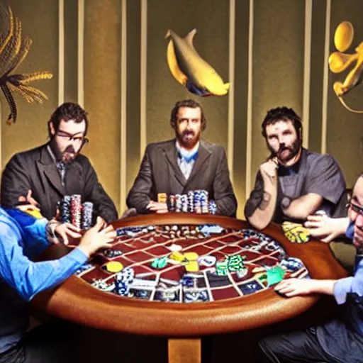 Image similar to eels playing poker