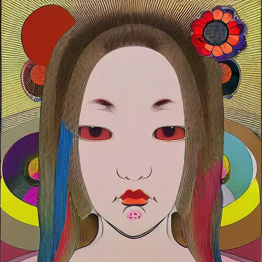 Image similar to a surreal portrait of a girl by takashi murakami