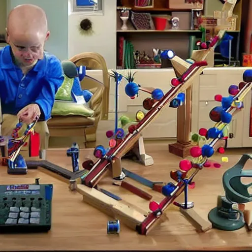 Image similar to a rube goldberg machine