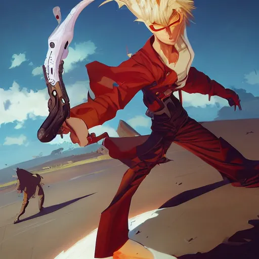 Image similar to hero world trigun, behance hd by jesper ejsing, by rhads, makoto shinkai and lois van baarle, ilya kuvshinov, rossdraws global illumination