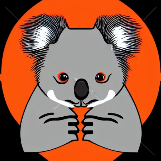 Image similar to Propaganda poster of koala, sticker, highly detailed, colorful, illustration, smooth and clean vector curves, no jagged lines, vector art, smooth