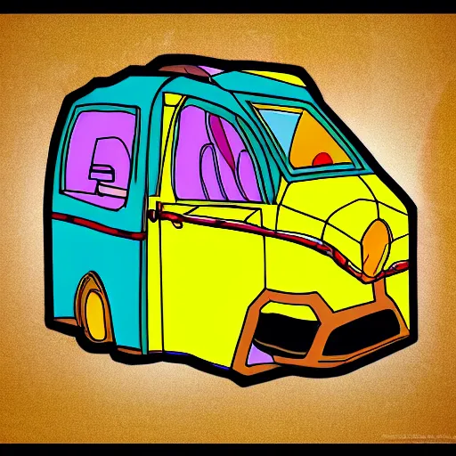 Prompt: bird in the magic school bus in anime art style