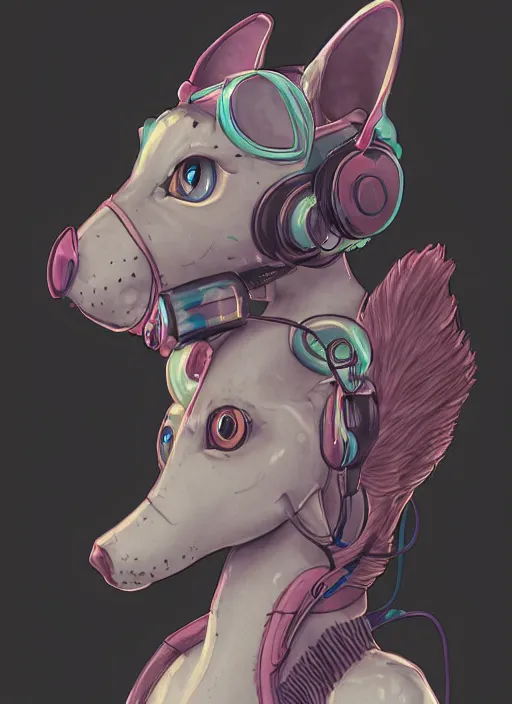 Prompt: cat seahorse fursona wearing headphones, autistic bisexual graphic designer and musician, attractive androgynous humanoid, coherent detailed character design, weirdcore voidpunk digital art by akihiko yoshida, furaffinity, cgsociety, trending on deviantart