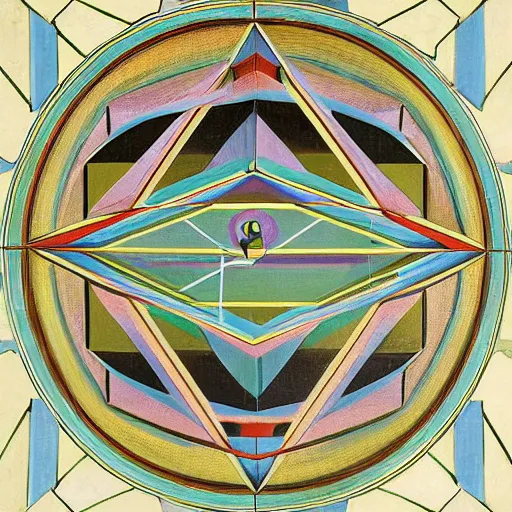 Image similar to a geometrical image of the painting Et in Arcadia Ego