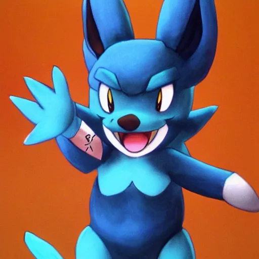 Prompt: Lucario from Pokemon