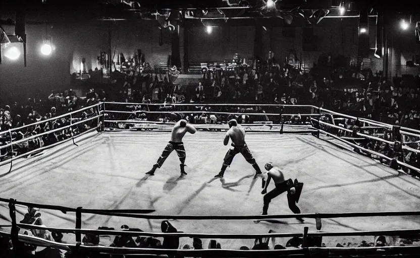 Prompt: a medieval boxing arena