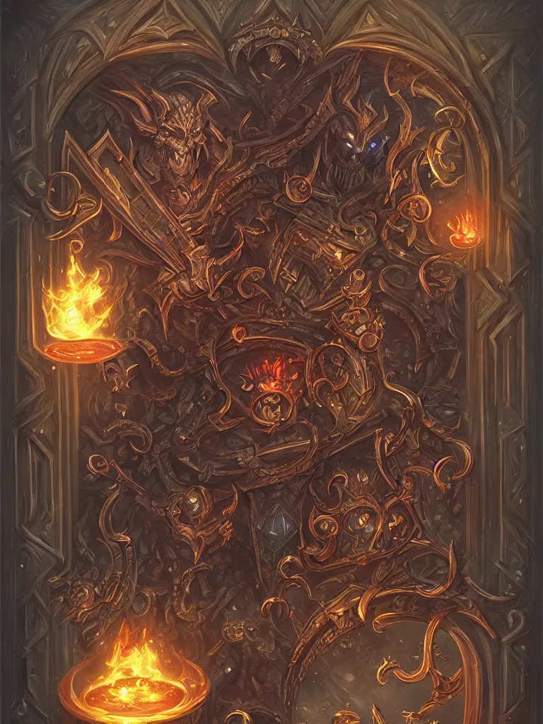 Prompt: evil book decorative border frame, d & d, fantasy, intricate, elegant, highly detailed, digital painting, artstation, illustration, hearthstone