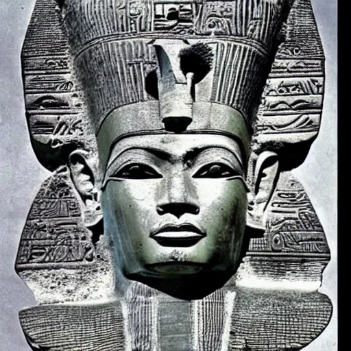 Image similar to a pharaoh with the face of donald trump and a maga hat, majestic, powerful, pyramids, anunaki, hieroglyphs, lush, rainforest, river, green, river god, wilbur smith, gold, trump tower