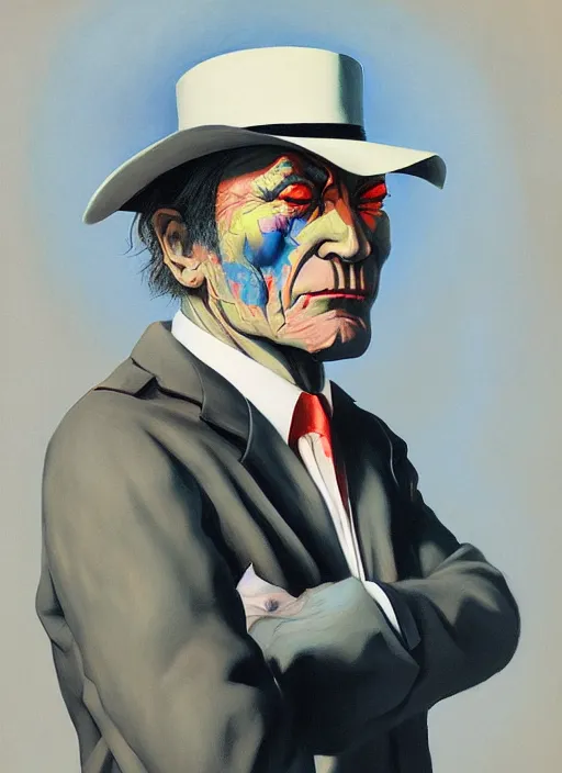 Image similar to portrait of Kolchak, detailed, coherent, painted by Edward Hopper, Wayne Barlowe, James Gilleard, airbrush, art by James Jean