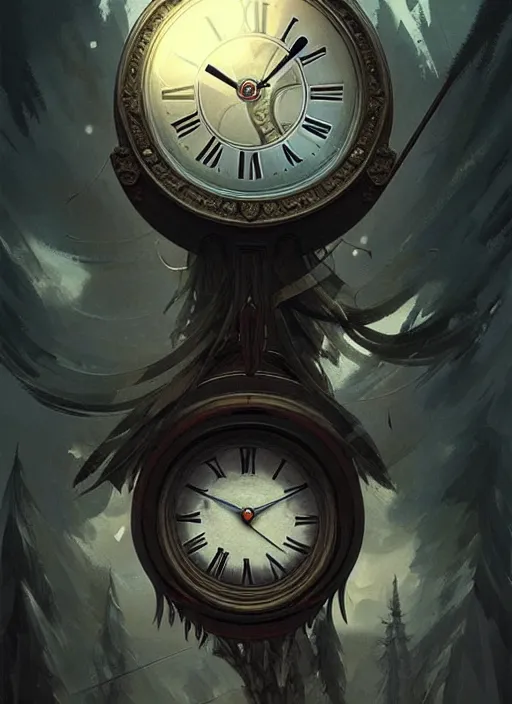 Image similar to a clock that's dysfunctional, elegant, sharp focus, illustration, highly detailed, digital painting, concept art, matte, art by wlop and artgerm and ivan shishkin and andrey shishkin, masterpiece