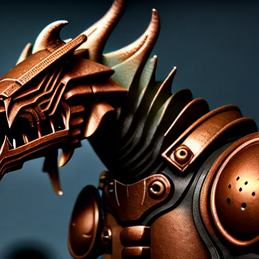 Image similar to dragonborn built by rusty gears, photorealistic 3 d octane render, unreal engine,