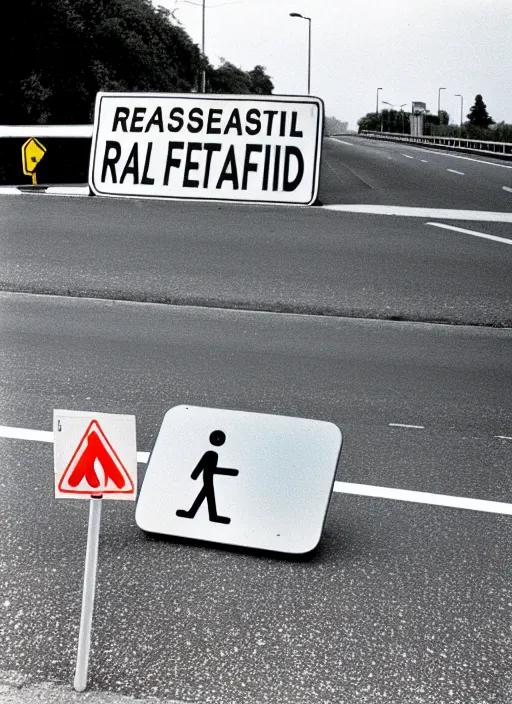 Image similar to a realistic photo of the road safety barrier, 1 9 9 0, photorealistic, reportage