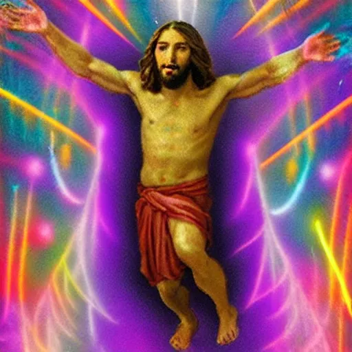 Image similar to jesus on a rave