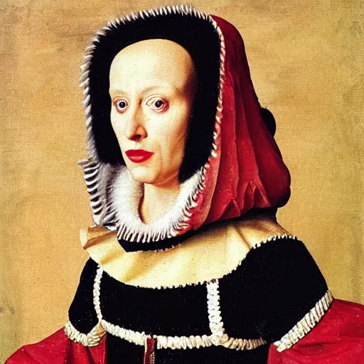 Image similar to portrait of katy perry, oil painting by jan van eyck, northern renaissance art, oil on canvas, wet - on - wet technique, realistic, expressive emotions, intricate textures, illusionistic detail