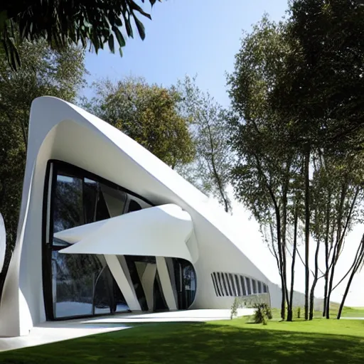 Image similar to house designed by zaha hadid