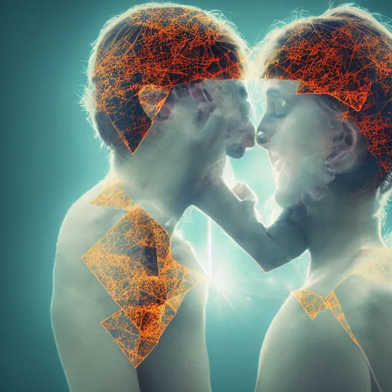 Image similar to double exposure of love, love is the most relevant theme, love is infinity, love os begin of all, 8 k resolution, artistic mode, artistic