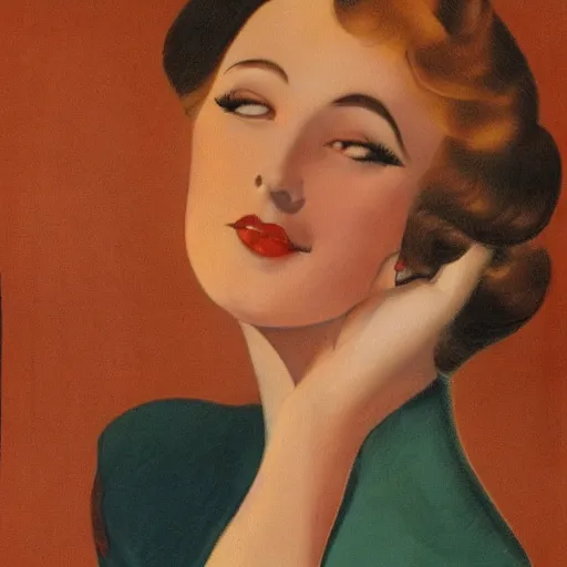 Image similar to a portrait by alberto vargas.