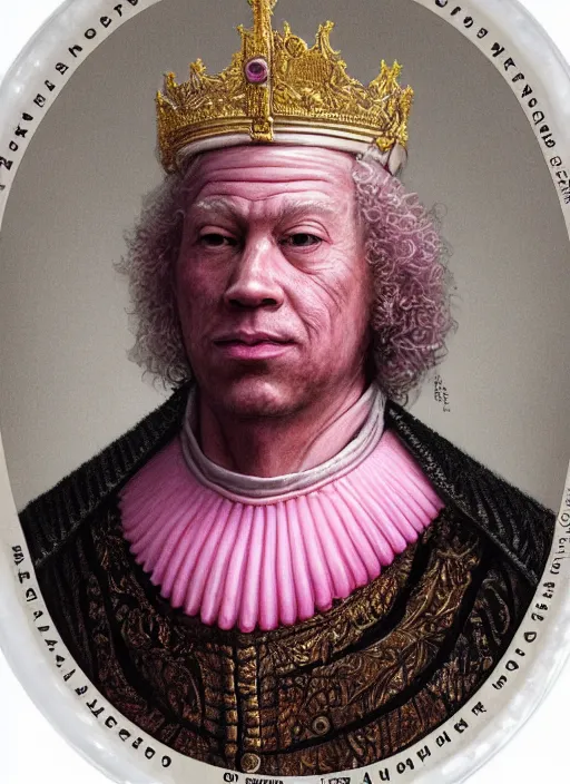 Prompt: portrait of the bubble gum emperor king made entirely of [ [ bubble gum ] ], highly detailed, intricate, by greg rutkowski, james gurney, wlop, ( ( ( rembrandt ) ) ), artgerm