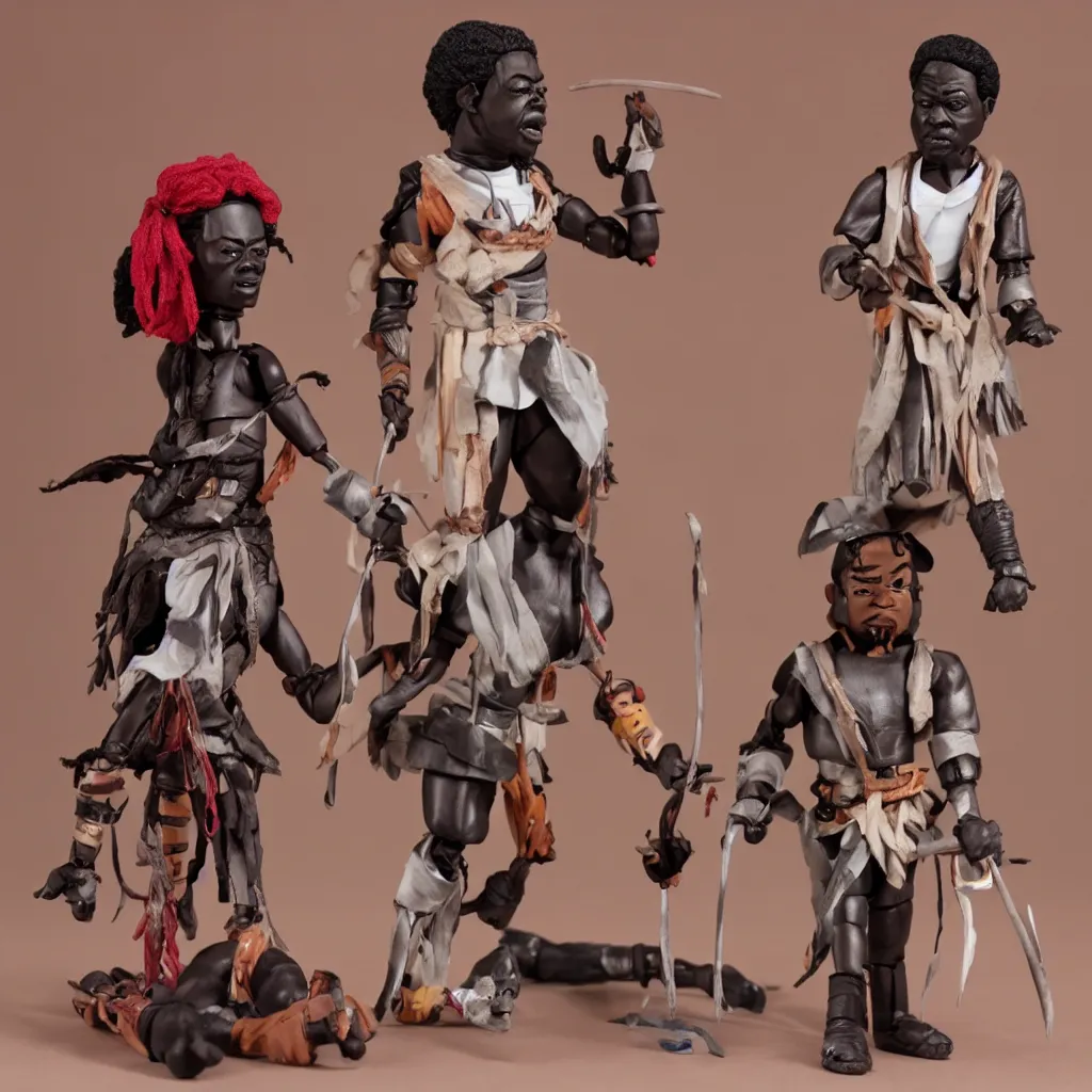 Image similar to maya angelou as kunta kinte, stop motion vinyl action figure, plastic, toy, butcher billy style