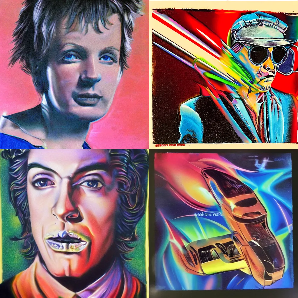 Prompt: 1 9 8 0 s airbrush art in the style of david willardson