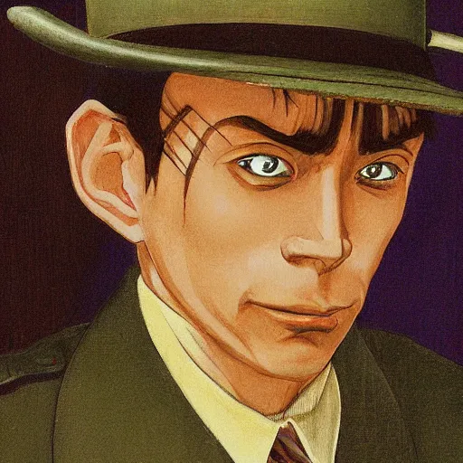 Image similar to anime detective joseph goebbels by hasui kawase by richard schmid