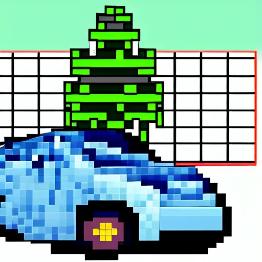 Image similar to car, collection sheet, pixel art