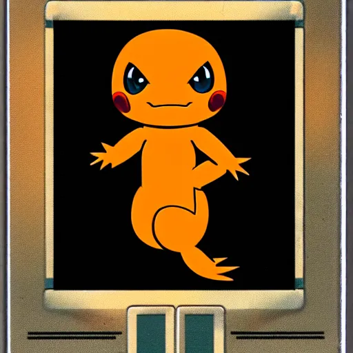 Prompt: special delivery charmander pokémon card, high-quality