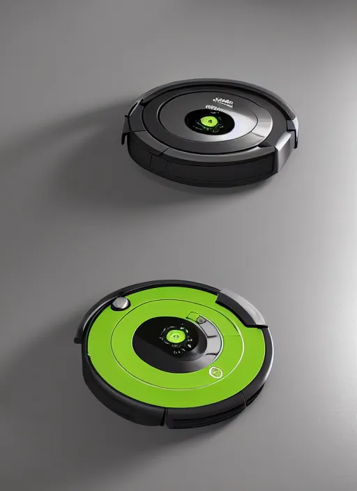 Image similar to A robot roomba with four mechanical limbs, 3D Product, professional render, studio quality, octane render