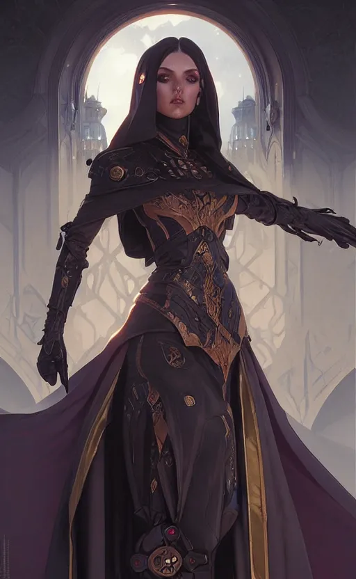 Image similar to Alchemy Imperial Princess knight gothic girl, sci-fi, highly detailed, digital painting, artstation, concept art, smooth, sharp focus, illustration, art by artgerm and greg rutkowski and alphonse mucha