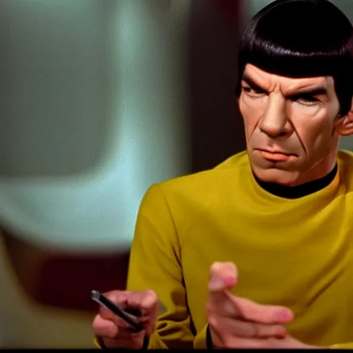 Prompt: mr spock in pulp fiction , 1997