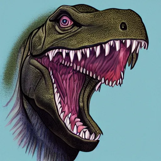 Image similar to a trex portrait