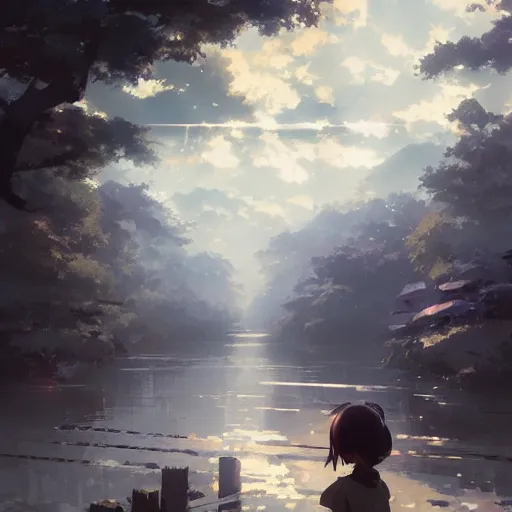 Image similar to anime kyoto animation key by greg rutkowski