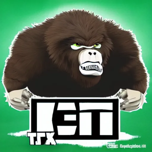 Prompt: Logo for a fantasy football league, Yeti Mascot, Text: Yeti Is Real
