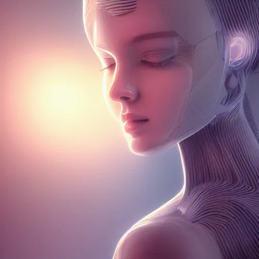 Prompt: human in love with artificial intelligence! beautiful lighting, soft colors, intricate,! smooth, sharp focus, digital painting, cinematic, unreal engine, 4 k wallpaper