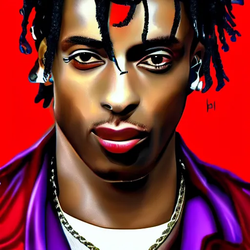 Image similar to playboi carti in cyborg style digital art 4 k detailed super realistic